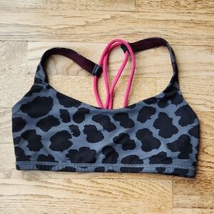 (4) lululemon athletica Gray and Black Patterned Bra Athleisure Athletic Gym